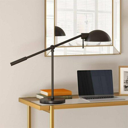HENN & HART 8 in. Dexter Brushed Brass Table Lamp with Boom Arm TL1023